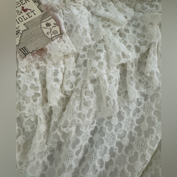 Chelsea & Violet Ivory One Shoulder Lace Tiered Ruffle Dress - Picture 5 of 6
